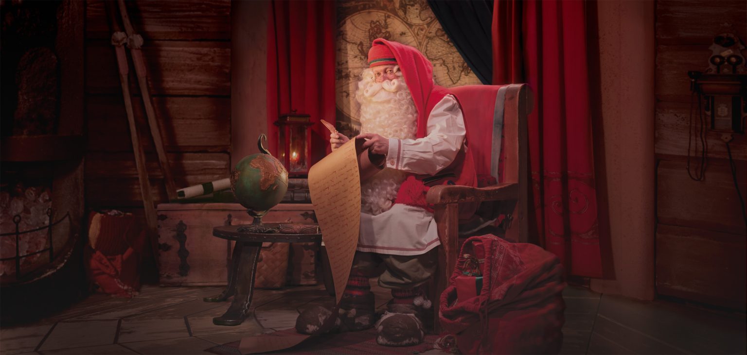 Santa Claus in his office at Santa Claus Village